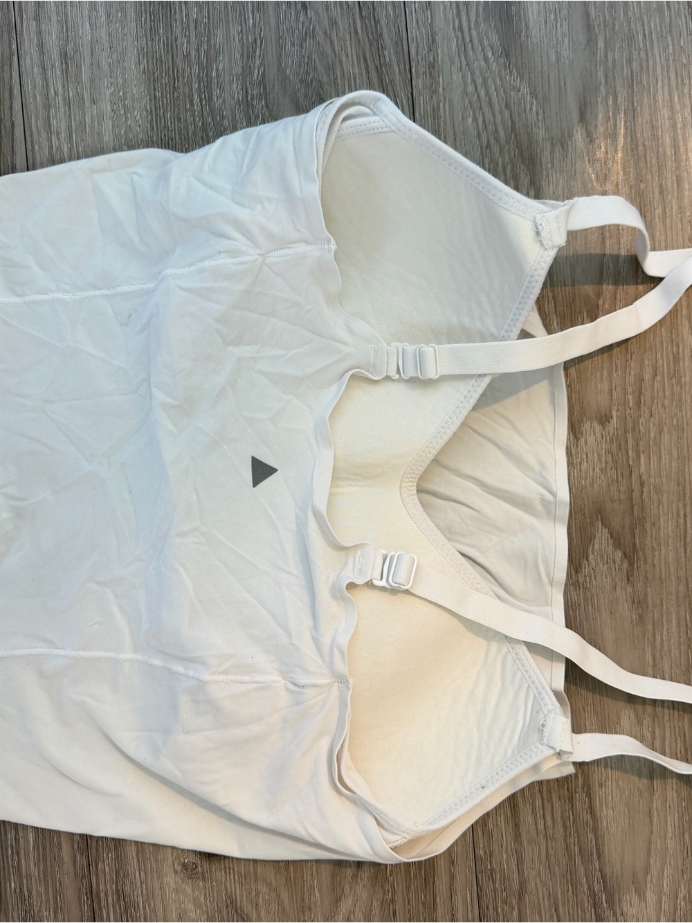 Cream Adjustable-Strap Crop Tank with Light Support